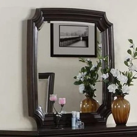 Transitional Dresser Mirror with Shaped Molding Frame